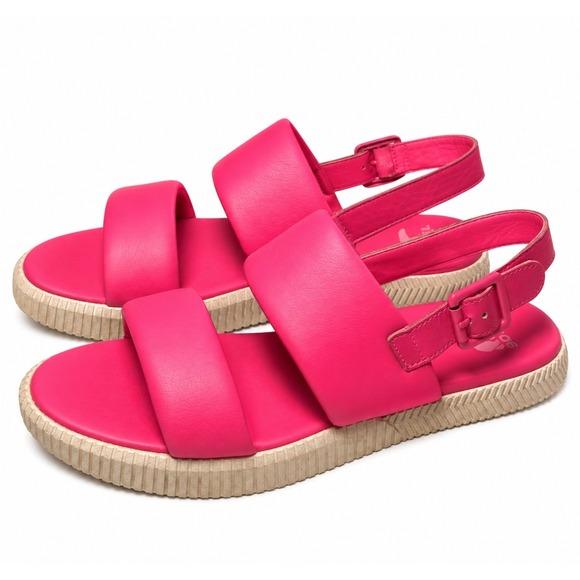 Sorel Shoes - Sorel ONA Streetworks Go To Sandal Womens 9 Hot Pink Padded Leather Platform
